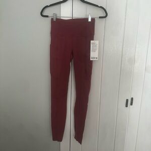 Lululemon Fast & Free Burgundy/Maroon Leggings NWT